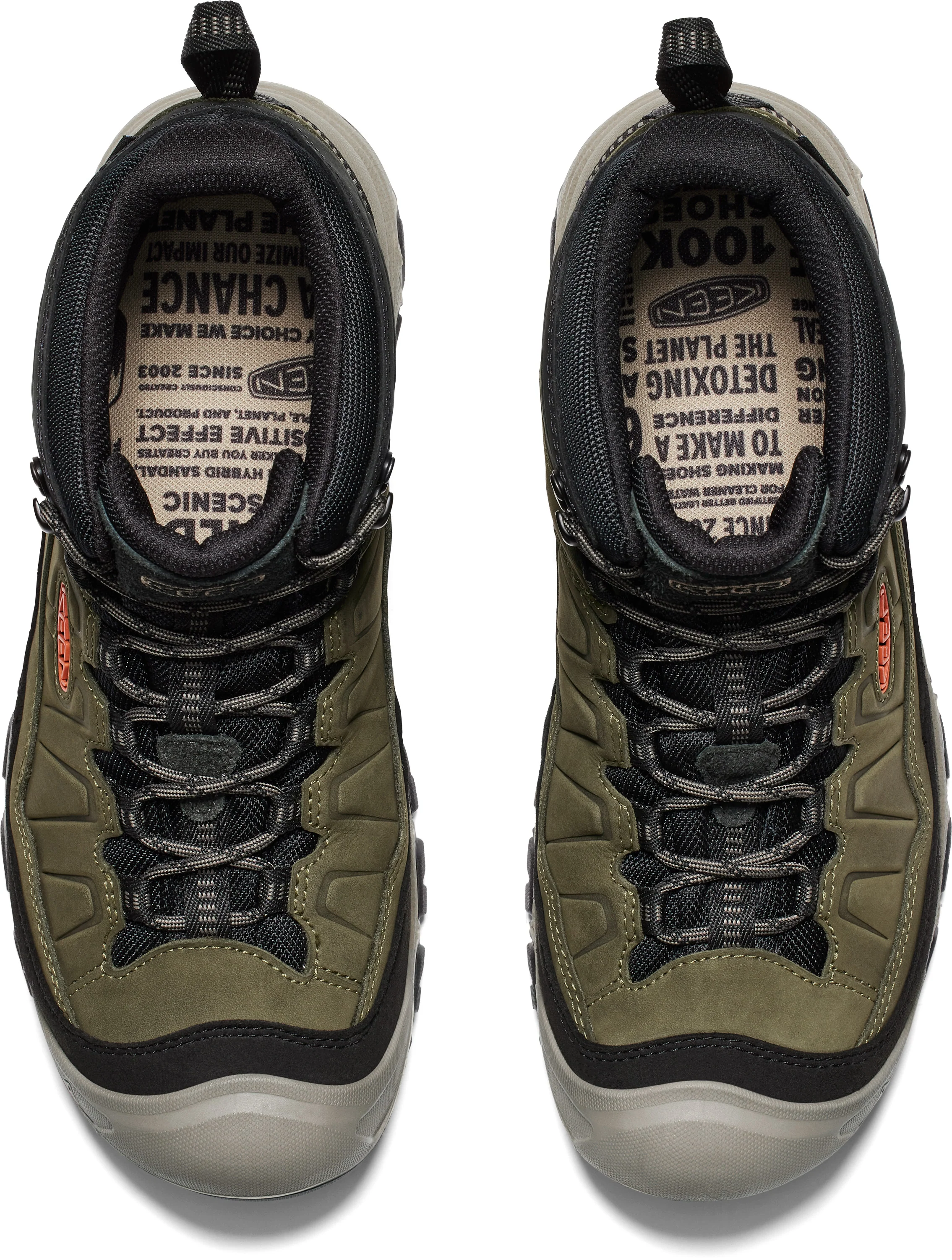 Men's Targhee IV Waterproof Hiking Boot Dark Olive Gold Flame - Image 5