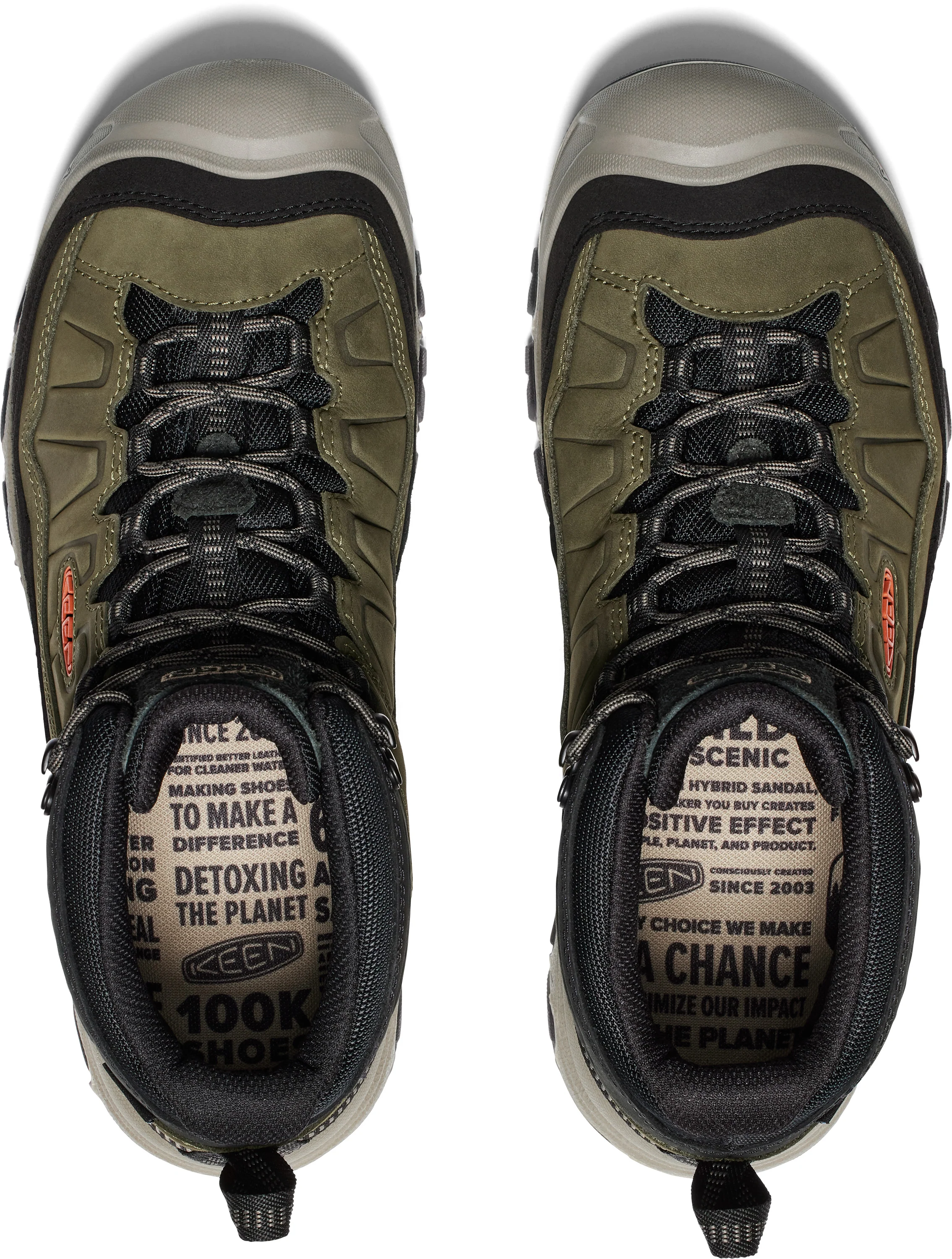 Men's Targhee IV Waterproof Hiking Boot Dark Olive Gold Flame - Image 6
